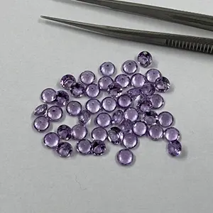 Nouveaux Designs pierres précieuses rondes en vrac de qualité supérieure, améthyste violette naturelle brésilienne de 5mm à facettes pour le fournisseur de fabrication de bijoux