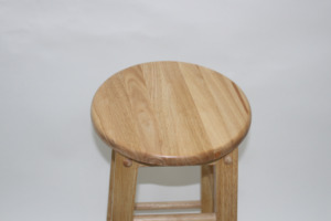 Vietnam OEM Water Resistant Eco-Friendly Durable Fixed Armrest Rubber Wood <b>Bar</b> Stool - Product Image 3