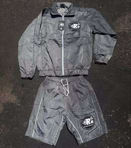 <b>Men</b> Winter Two Piece Custom Eco-Friendly Casual Windbreaker Shorts <b>Jacket</b> Tracksuit Reflective Zip-Up Organic Cotton Windproof - Product Image 3