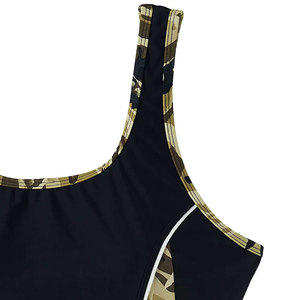 Maillot de bain une pièce pour femmes, noir, camouflage, avec bande latérale, séchage rapide, en spandex et polyester, style débardeur et short, pour la plage - Product Image 6