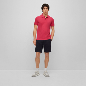 Polo en piqué de coton rouge pour homme, coupe classique, respirant, brodé, de luxe, à manches courtes, couleur unie, décontracté, pour le golf - Product Image 6