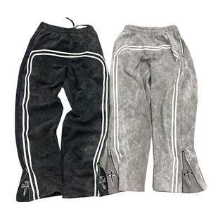 กางเกงจ็อกเกอร์ผู้ชายแบบมีเชือกผูกเอว สีพื้นลำลอง กางเกงวอร์มทรงหลวม พิมพ์ลายโลโก้ กางเกงขายาวผู้ชายทรงโอเวอร์ไซส์ - Product Image 1