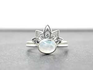 Anillo de Ópalo Etíope, Juego de Anillos Apilables de Plata de Ley con Diseño de Loto Bohemio, Joyería Minimalista para Mujer, Proveedor Mayorista - Product Image 2