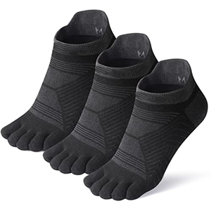 Chaussettes de sport ODM à cinq orteils, coupe basse, en maille respirante, avec talon renforcé, bande antidérapante, en coton, fabriquées sur mesure en usine au Vietnam, antibactériennes - Product Image 2