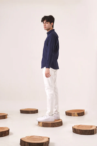 Camisa de Lino de Alta Calidad para Hombre, Manga Larga, Bordado de Aves, Corte Ajustado Informal, con Botones, Cómoda para el Verano, Fiestas, Club, Oficina - Product Image 4