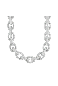 Iced Rolo Necklace Fine Jewelry Pendants & Charms Rhodium Finish Sterling Silver <b>Rapper</b> Jewelry <b>Chain</b> - Product Image 2