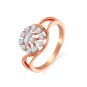 Bague de fiançailles de luxe en or 18 carats avec diamant de laboratoire taille ronde 0,25 carat, motif spirale, collection Dreamy Royal Sphere, bijoux fins - Product Image 1
