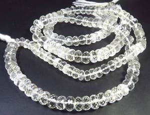 ลูกปัดคริสตัลเจียระไนทรงรอนเดลล์ธรรมชาติใสคุณภาพสูง Gems Valley BH ขนาด 12 นิ้ว ขนาด 7-9 มม. สำหรับงาน DIY เจาะรูตรงกลาง - Product Image 6