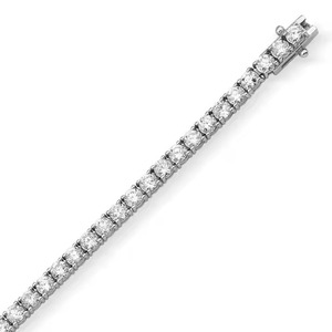Bracelet en moissanite de forme ronde personnalisé, serti de diamants, en or jaune/blanc/rose 18 carats pour femmes - Product Image 5