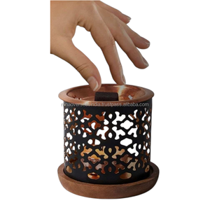 Premium Brass Aroma <b>Oil</b> Burner <b>Diffuser</b> Floral Design Decorative Lamp for Home Fragrance Yoga Meditation Relaxation Spring - Product Image 3