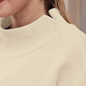 เสื้อสเวตเตอร์คอลึกสำหรับผู้หญิงเนื้อผ้านุ่มใส่สบายสไตล์ลำลองสำหรับสวมใส่ในชีวิตประจำวัน - Product Image 5