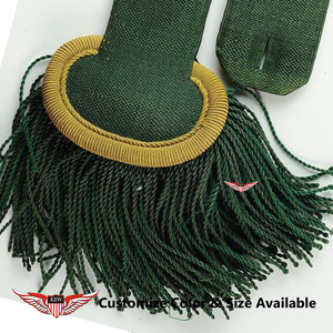KEW Epaulette de Hombro Verde Vintage Personalizado, Elegante, Ecológico, de Tela Bordada, Duradero, Accesorio de Uniforme con Hilo de Bullion - Product Image 2