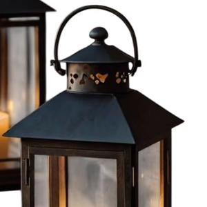 Modern Design Steel And Glass Luxury Decorative Metal <b>Lantern</b> With Matt <b>Black</b> Finished for Home Christmas Decoration Handmade - Product Image 1