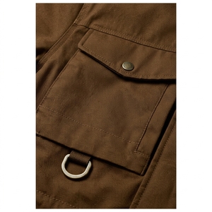 Wax Cotton Hooded Fashion <b>Jacket</b> Casual Outdoor Windproof Warm Durable <b>Lightweight</b> Comfortable <b>Mens</b> Womens Outerwear Front Logo - Product Image 6