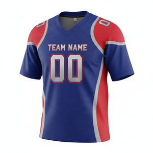 Maillot d'entraînement de football américain personnalisé pour adultes, manches courtes, maille respirante, antibactérien, séchage rapide, option grande taille, devant - Product Image 6