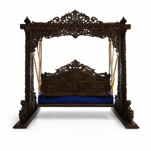 Columpio tradicional de madera de teca de 3 plazas para área de vestíbulo, columpio de madera tallada clásico, hecho a mano, estilo antiguo, Jhula para el hogar, Londres - Product Image 5