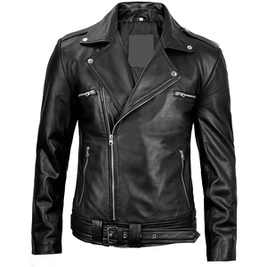 2026 OEM Tendance Actuelle Veste en Cuir de Vachette Noir Original pour Homme avec Poches Zippées 100% Haute Qualité Faible MOQ Mode Hiver Imperméable - Product Image 1