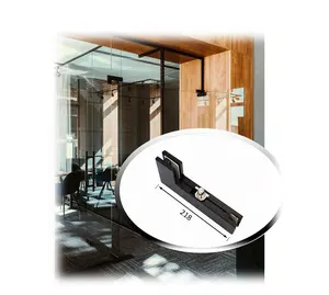 Accesorios de puerta de vidrio negro, accesorios de aleación de aluminio para puerta de vidrio oscilante