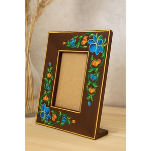 <b>Pine</b> Wood Bohemian Hand Painted Photo Frame 6x8 Wholesale Moradabad - Product Image 1