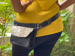 Nouveau sac de taille en cuir véritable fait à la main occidental avec ceinture réglable Unique Vintage élégant sac banane hanche sacs de taille réglables - Product Image 4