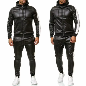 Traje de 2 Piezas de Cuero Genuino Negro para Hombre, Chaqueta y Pantalones a Medida, Traje de Cuero Genuino Negro de 2 Piezas para Hombre - Product Image 1