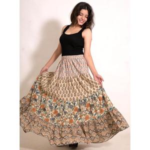 Women's Cotton Patchwork Long <b>Skirt</b> Handmade Indian <b>Boho</b> Maxi <b>Skirt</b> Travel & Resort Wear - Product Image 2