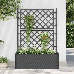 Jardinières surélevées en plastique anthracite (PP) 39,4 x 16,9 x 55,9 po pour fleurs et légumes - Product Image 1