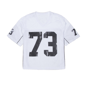 Camiseta de Fútbol para Hombre de Alta Calidad, Estilo Boxy, Color Blanco, Manga Corta, Malla de Poliéster, para Verano - Product Image 1
