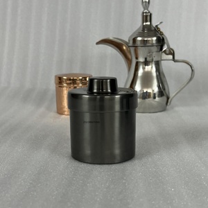 Luxury Customized Logo Dark <b>Candle</b> Jars Black Stainless Steel Premium <b>Candle</b> Containers with Lids for <b>Candle</b> Making - Product Image 2