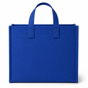 Sac fourre-tout bleu non tissé avec soufflet, réutilisable pour le commerce de détail et l'emballage, idéal pour la vente en gros - Product Image 3