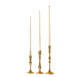 Modern Decorative Metal Taper <b>Candlestick</b> Holders Set Elegant Gold <b>Brass</b> Finish Candle Stand For Wedding Dining Table Home Decor - Product Image 1