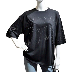 2025 Hot-selling High Quality 100% Cotton Blank Solid <b>Tshirts</b> Rhinestone Diamond Tee 100% cotton T-shirt for men loose fit - Product Image 1