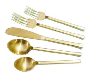 Juego de cubiertos de acero inoxidable con mango chapado en oro para restaurante, juego de cubiertos de Diseño Estándar para el hogar y el queso - Product Image 2