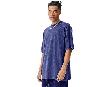 T-shirt surdimensionné à manches courtes pour homme, 100 % coton, 240 g/m², délavé à l'acide, style streetwear vintage, personnalisable en gros - Product Image 5