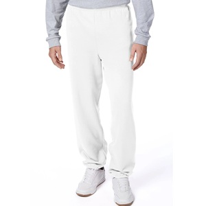 <b>Men's</b> <b>White</b> Cotton Sweatpants Elastic Waist Casual Joggers Midweight Plain Dyed Autumn Wear - Product Image 2
