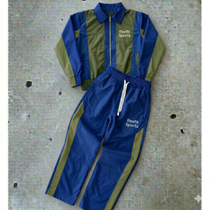 Ensemble de survêtement d'été Rexfit Sports de qualité supérieure pour hommes, veste coupe-vent rose et noire et short, vente en gros - Product Image 4