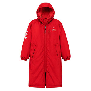 Parka de Natación OEM con Diseño Personalizado, Impermeable, con Capucha, Forro Polar Cálido, Abrigo Largo para Entrenamiento de Natación, Uso en Playa y Piscina - Product Image 1