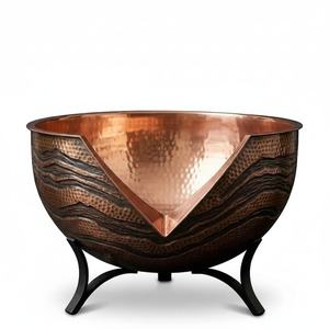 Handmade Copper <b>Fire</b> Pit Hammered Copper <b>Fire</b> Bowl <b>Outdoor</b> Patio <b>Fire</b> Pit Backyard Wood Burning <b>Fire</b> Feature Luxury Garden - Product Image 6