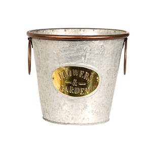 Seau à fleurs de table galvanisé pour la maison et le jardin - Product Image 1