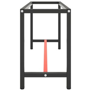 Negro mate y Rojo mate 66,9 "x 19,7" x 31,1 "Marco de banco de trabajo de metal Categoría de muebles - Product Image 4