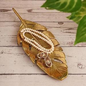 Plateau de service en acier inoxydable en forme de feuille, plateau décoratif en métal pour aliments, plat de service élégant pour hôtel, restaurant, fête - Product Image 4