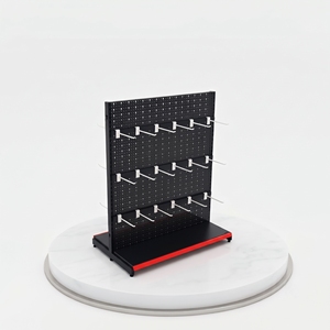 Étagère gondole double face One Tech, directement de l'usine, avec crochets, revêtement poudré, polyvalente, antidérapante, pour supermarché et commerce de détail - Product Image 1