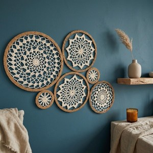 Tapices de Pared de Macramé de Algodón Estilo Bohemio con Patrón Abstracto y Geométrico, Decoración Lavable para el Hogar, para Sala de Estar - Product Image 2