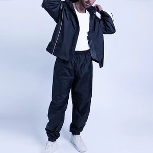 Survêtement de jogging deux pièces en coton de haute qualité avec logo personnalisé, coupe-vent d'hiver, fermeture éclair, imperméable, réversible, respirant - Product Image 3