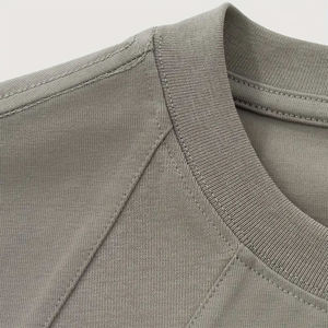 T-shirt Homme Oversize Uni Col Rond Manches Courtes Tricoté Décontracté Streetwear - Product Image 5
