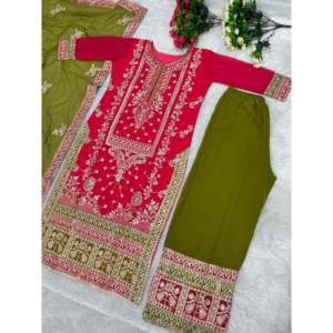 Magnifique haut Plazzo et Dupatta pour les fêtes vêtements indiens et pakistanais avec diamants - Product Image 3