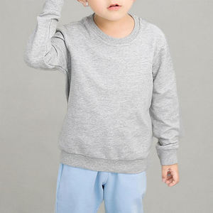 Sweat-shirt d'hiver pour enfants, gris, à épaules tombantes, surdimensionné, doux, léger, chaud, 100% coton, double couture - Product Image 2