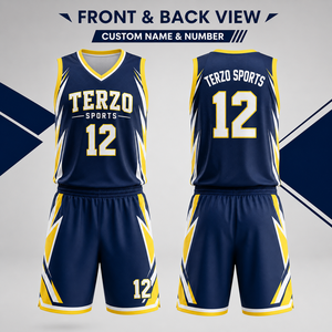 Ensemble de shorts de basket-ball personnalisés en maille respirante, directement de l'usine, avec nom, numéro et couleurs personnalisés pour les joueurs - Product Image 2