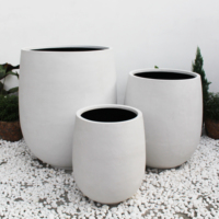 Ensemble de jardinières minimalistes classiques américaines en polystone marron pour l'extérieur, la maison et le jardin, pots de fleurs écologiques et durables pour plantes vertes