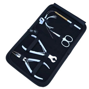 Kit d'installation professionnel d'extensions capillaires de haute qualité avec pince à kératine, coupe-perles, pince à sertir et outil de bouclage pour le coiffage - Product Image 4